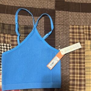 Colsie Blue Ribbed Tank Top